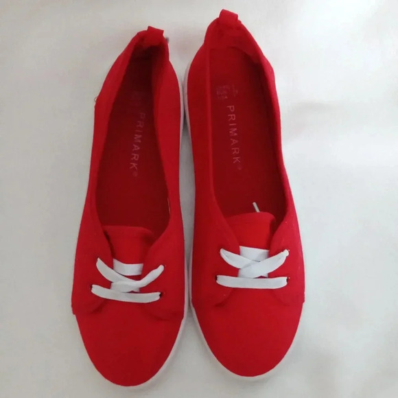 Red flat sneakers 1950s style NEW - Picture 3 of 4